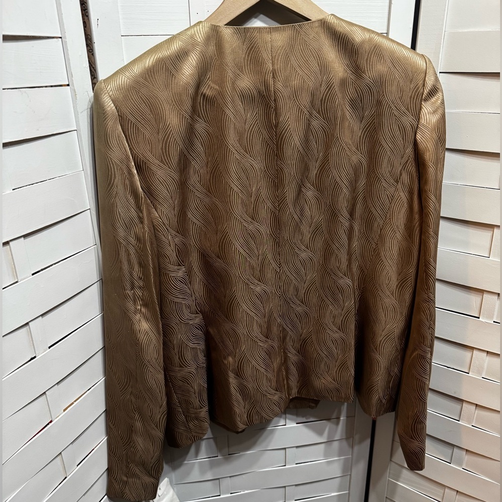 NWT Anna Carole 100% Silk Jacquard Two Piece Blazer & Skirt - Picture 4 of 9